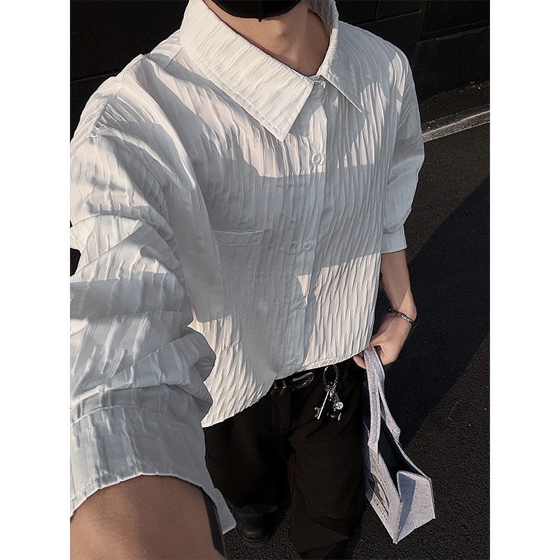 Asure 남성긴팔셔츠 오버핏셔츠 셔링결 루즈핏 셔츠 블레이저 30,880원