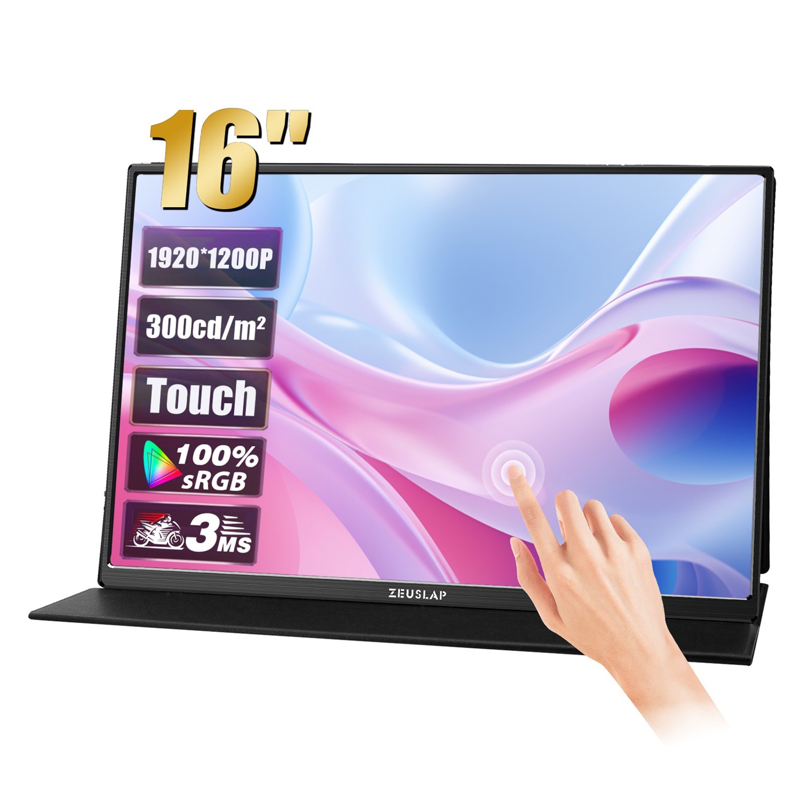 제우스랩 P16T 라이트 터치 스크린 모니터 블랙 129,000원