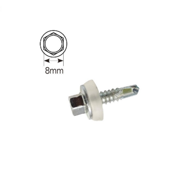 방수피스 방수나사 육각머리직결 청색 회색 투명 #14X25 스펀지와샤 지붕피스 칼라강판나사, 1개 20,000원