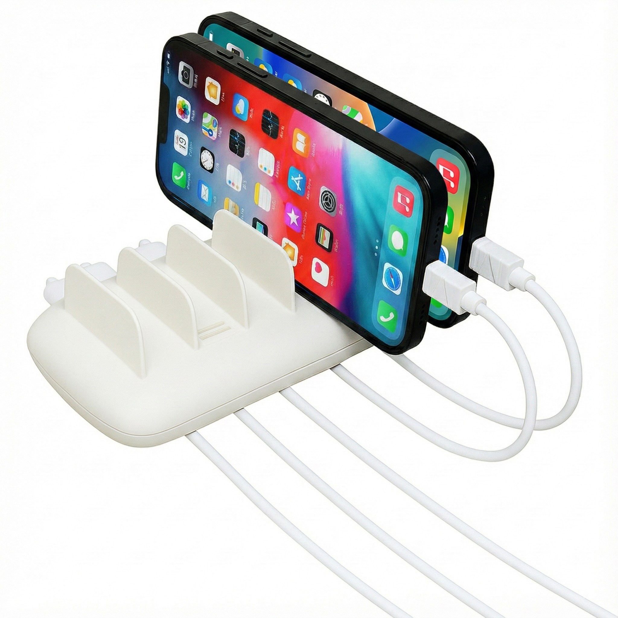 팝폰 104W 5포트(C핀/C핀/8핀/8핀/5핀) PD PPS 업소용 초고속 멀티충전기 TC70, 크림, 1개 49,500원