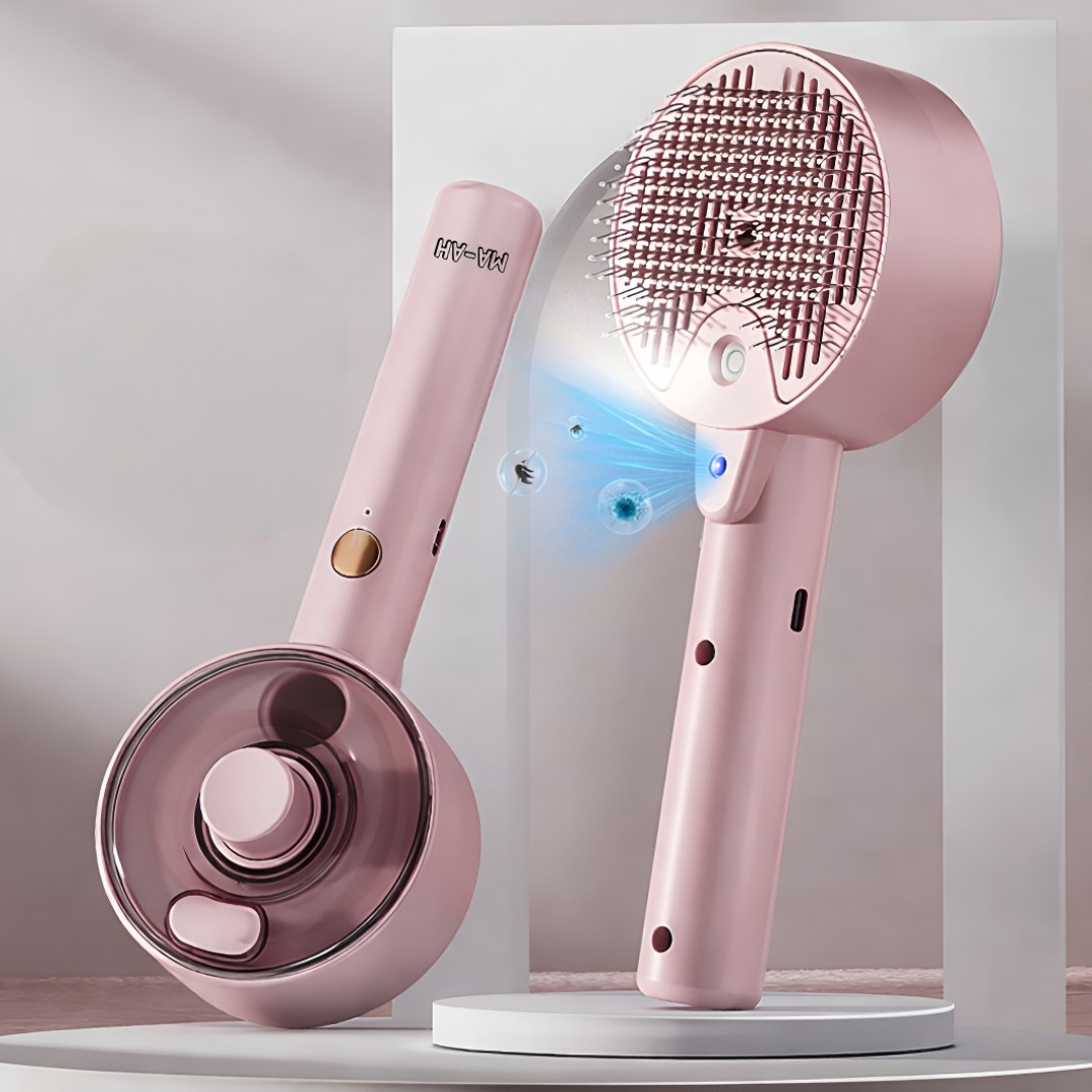 MAAH 강아지 스팀 미스트 살균 브러쉬 고양이 원터치빗, 1개, 핑크 22,000원