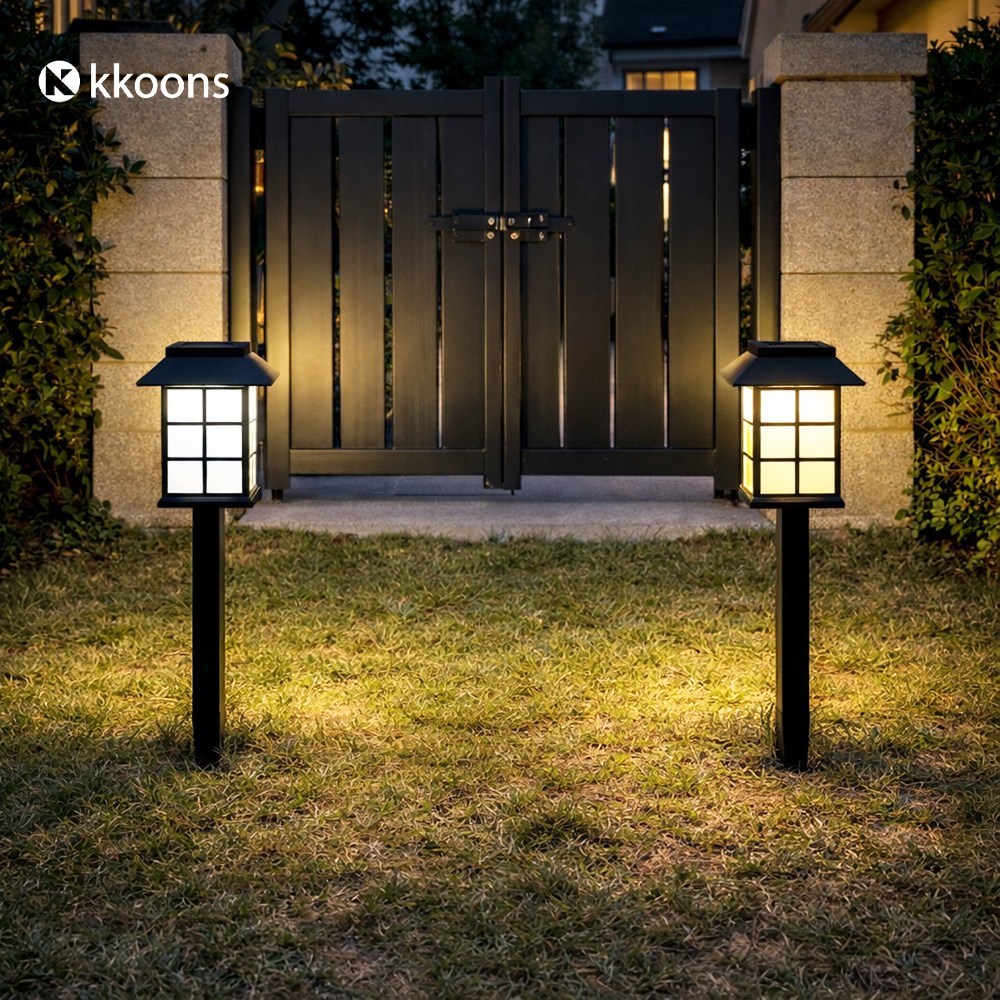 1+1 꾼스 말뚝 태양광 전등 사각 잔디등 LED 야외등 태양열 정원등 가로등 7,900원