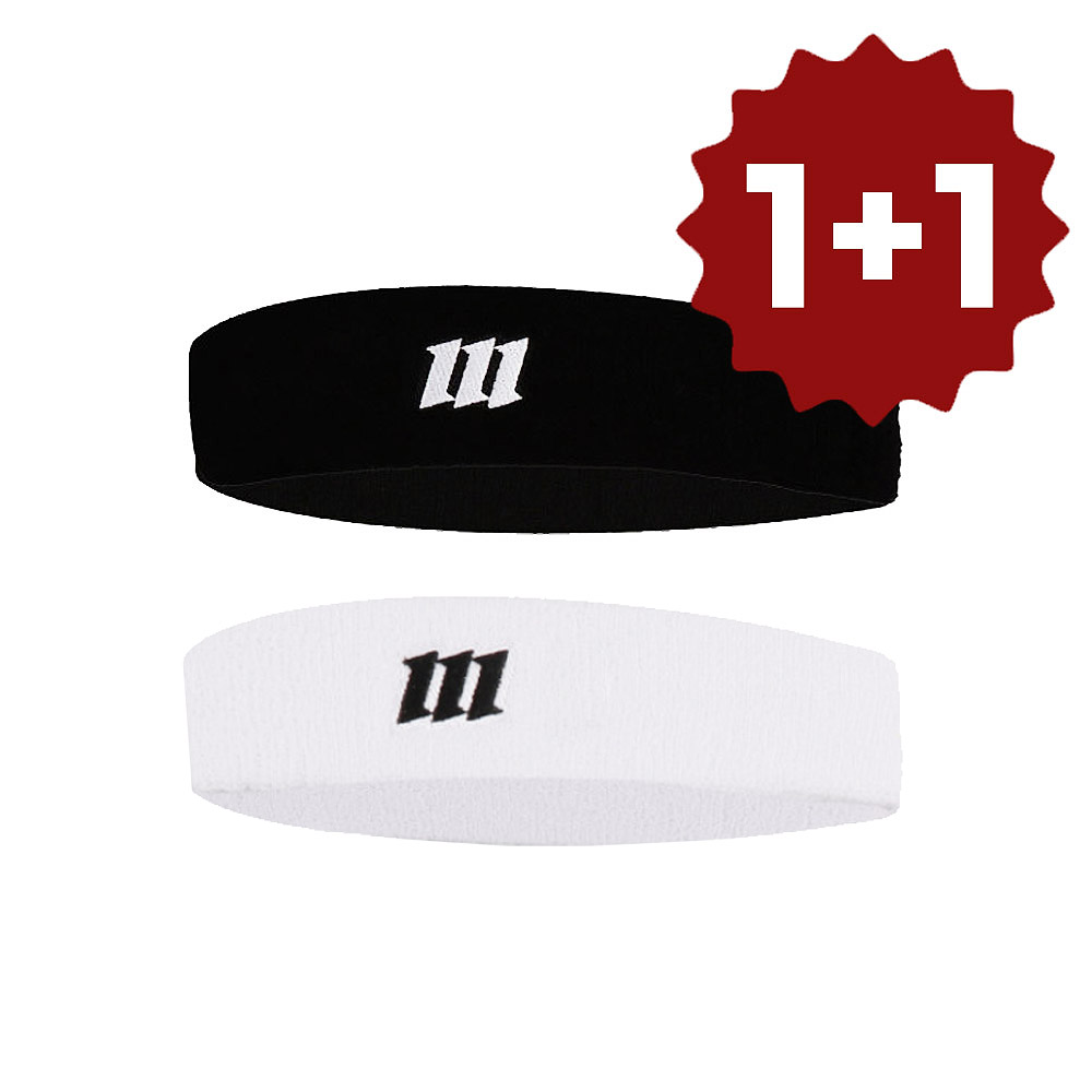 모리모토 헤어밴드 2세트 땀흡수 스포츠밴드 블랙+화이트 9,900원