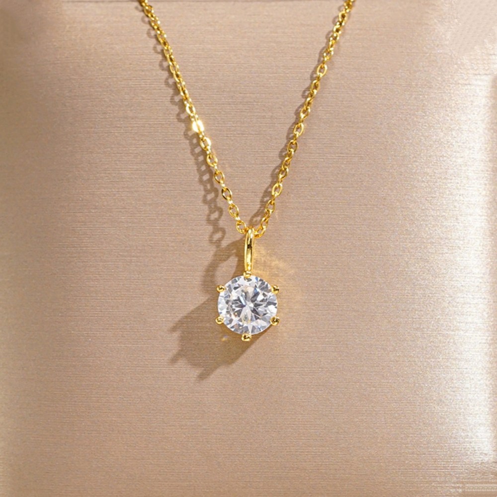 Youmi 14K 도금 5A 라운드 큐빅 여성 목걸이 클래식 디자인 데일리 포인트 TJM-004 68,300원