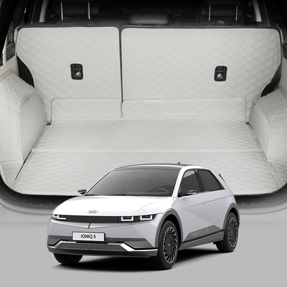 디테일링 우븐블럭 프리미엄 풀커버 트렁크 매트 + 킥매트 + 가죽보호제 세트, 그레이 + 실버, 아이오닉5(NE) 135,330원