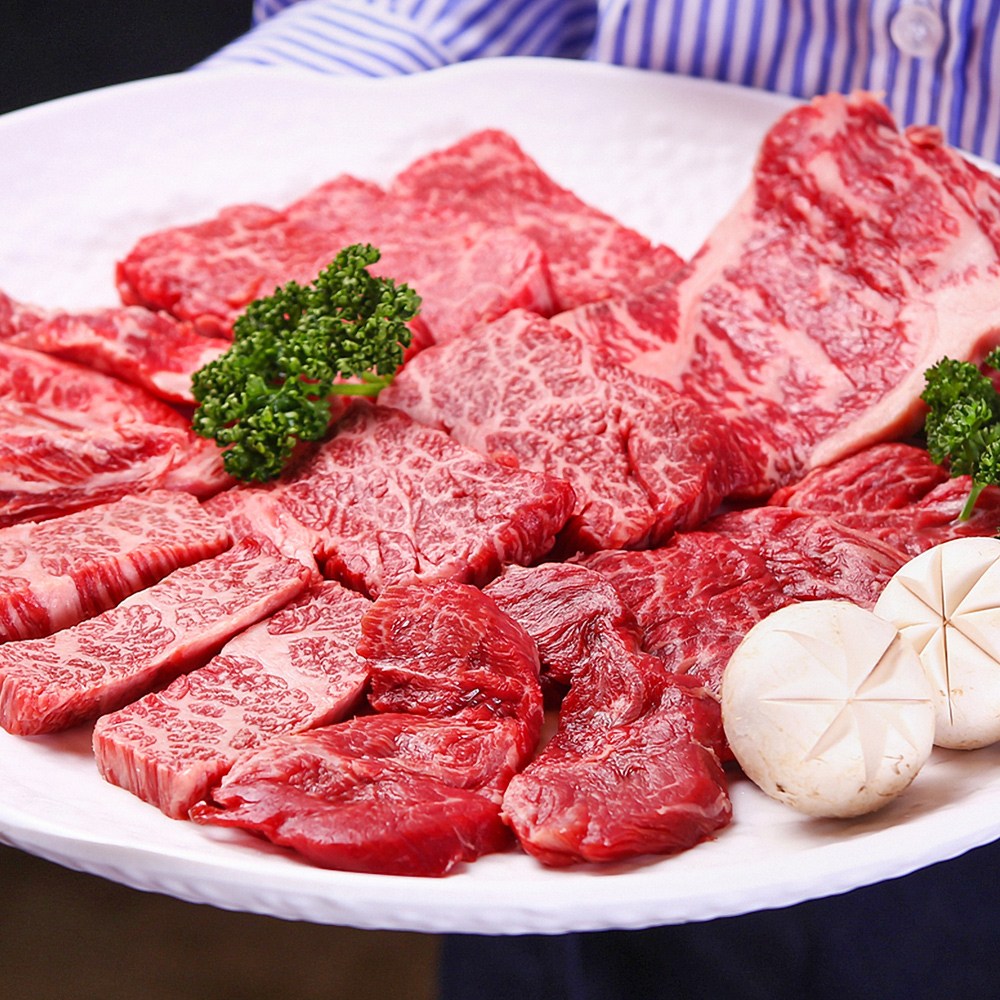 [1++/1등급이상] 암소 한우 8종 골라담기 안심 갈비살 등심 살치살 구이용 소고기 14,500원