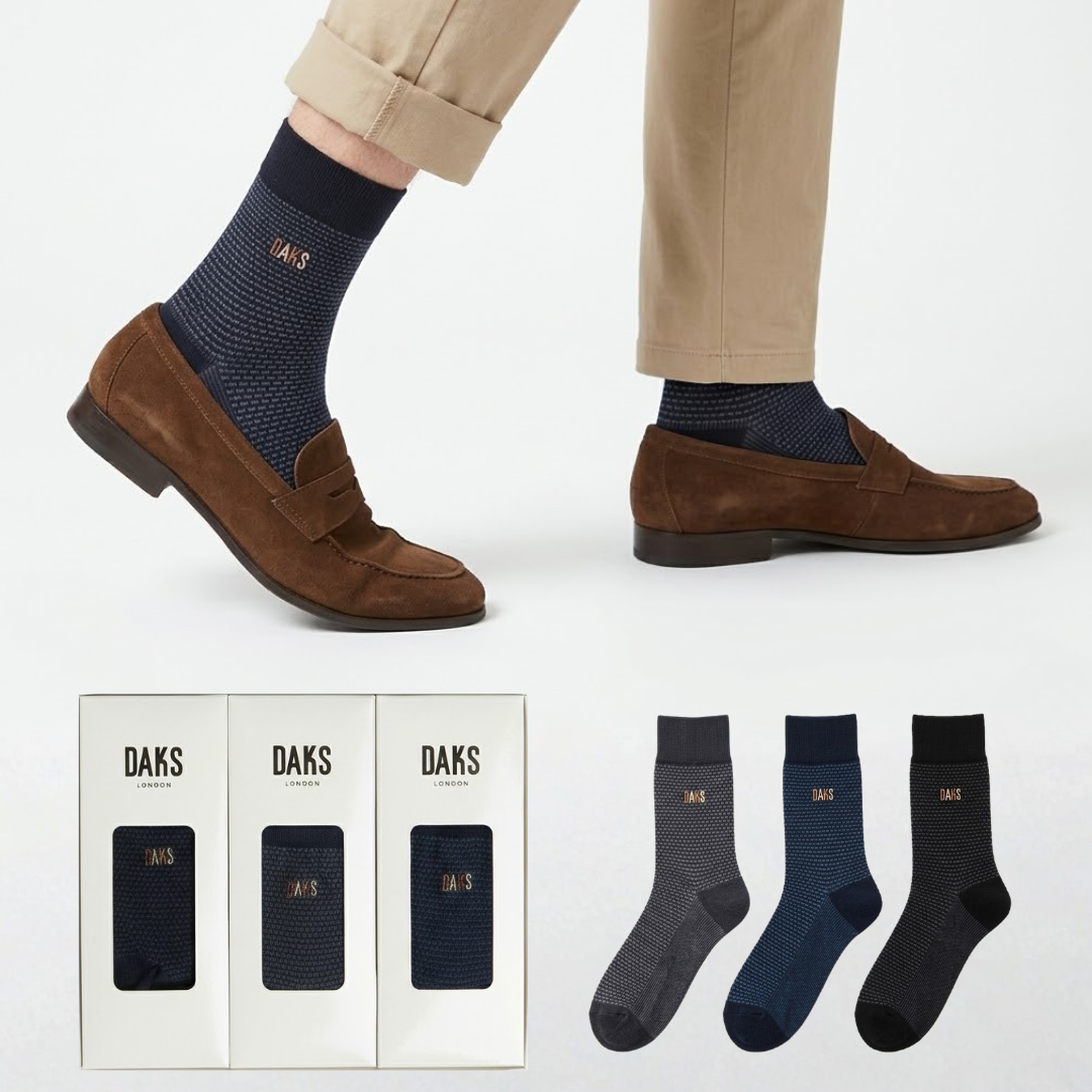 닥스 신사 면 중목 투톤 도트 양말 3족 세트 백화점 정품 28,000원