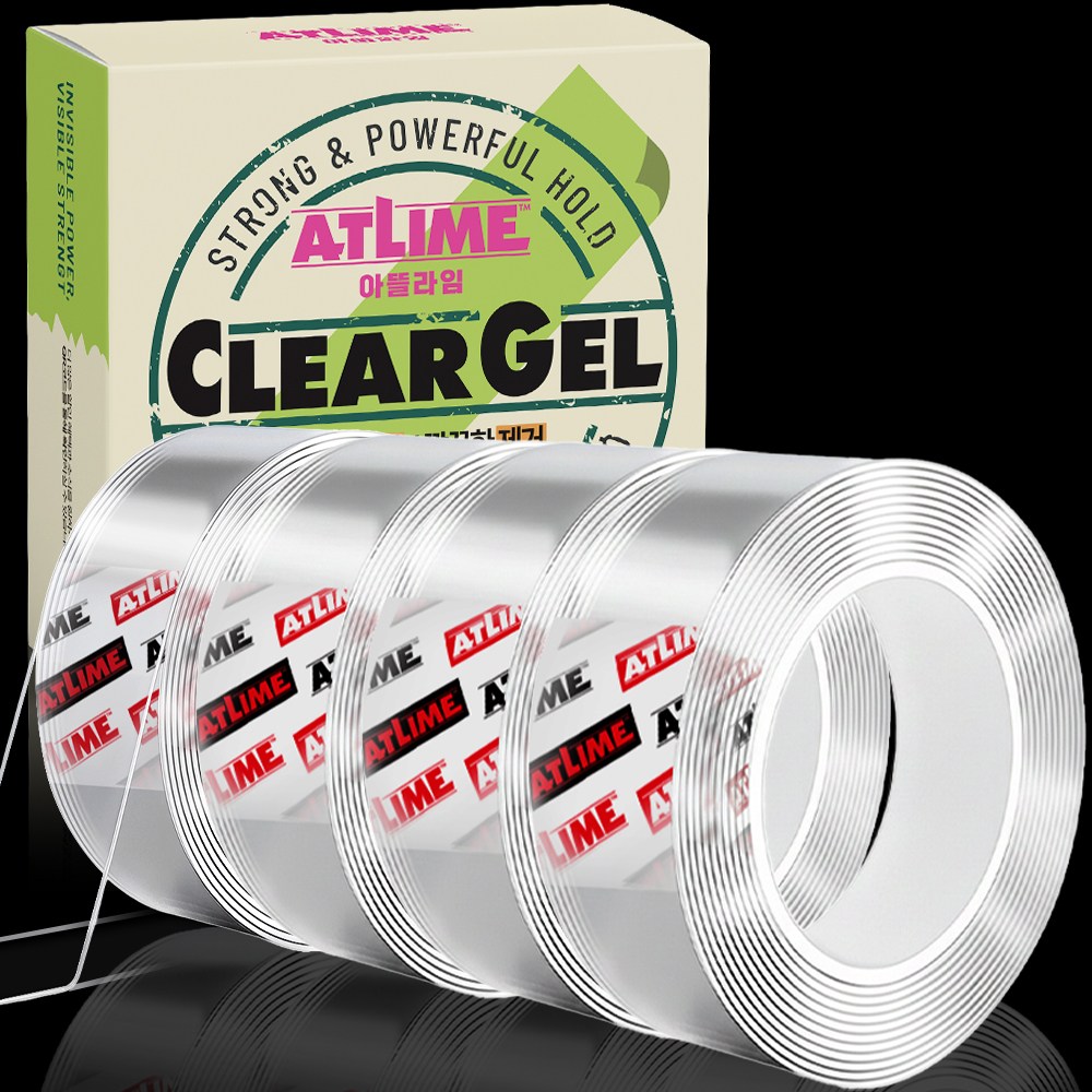 아뜰라임 클리어겔 자국없는 초강력 실리콘 양면 테이프 3cm x 3m 10,980원