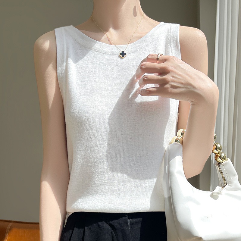 JBHLZXCP 여성용 민소매 나시 슬림핏 골지 니트탑 탄탄 골지 니트 나시 티셔츠 쿨니트 나시이너티 31,500원
