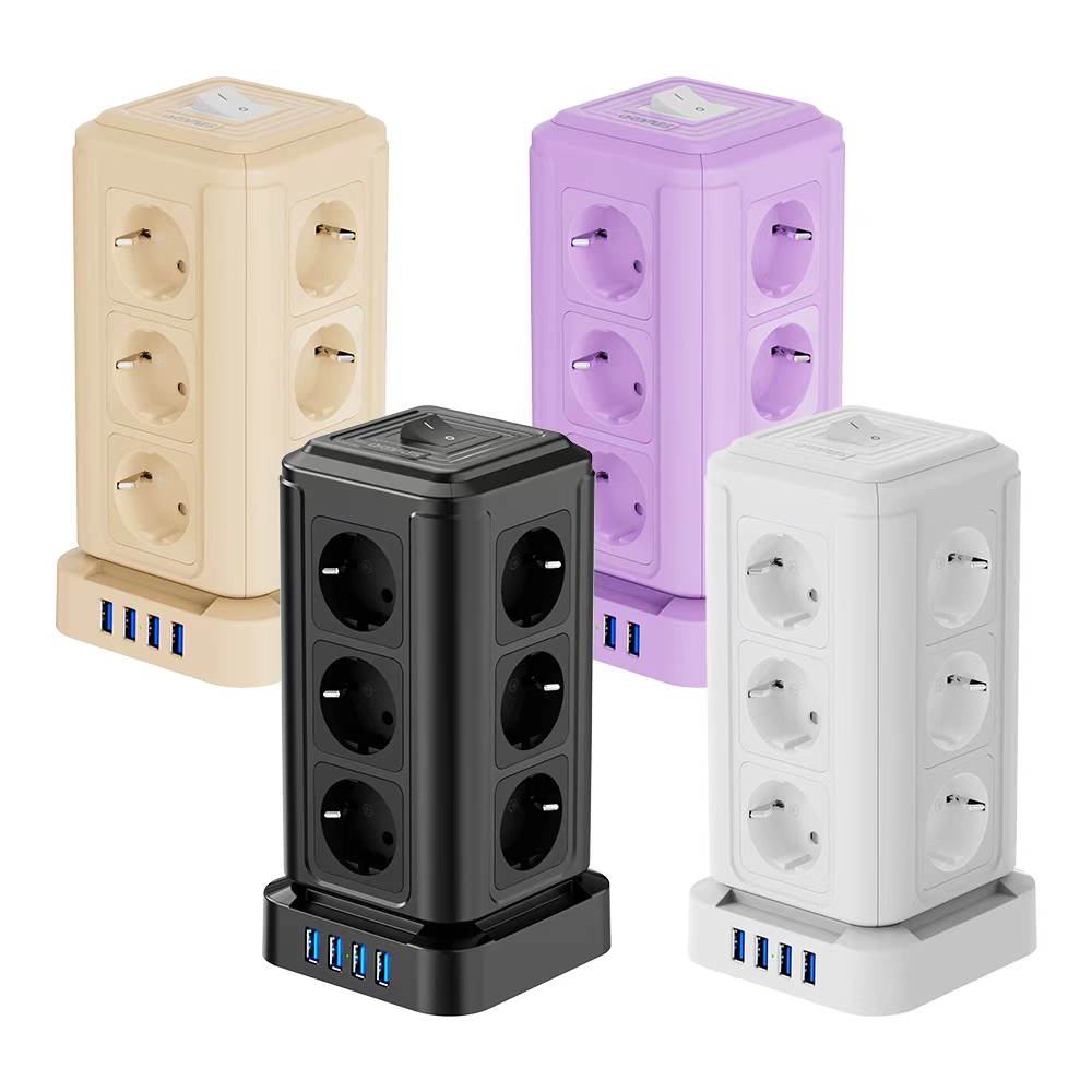 ORDFLES 12구+4USB 고속 충전고용량 4000W 과부하차단 타워형 멀티탭, 블랙, 1개, 2m 38,280원