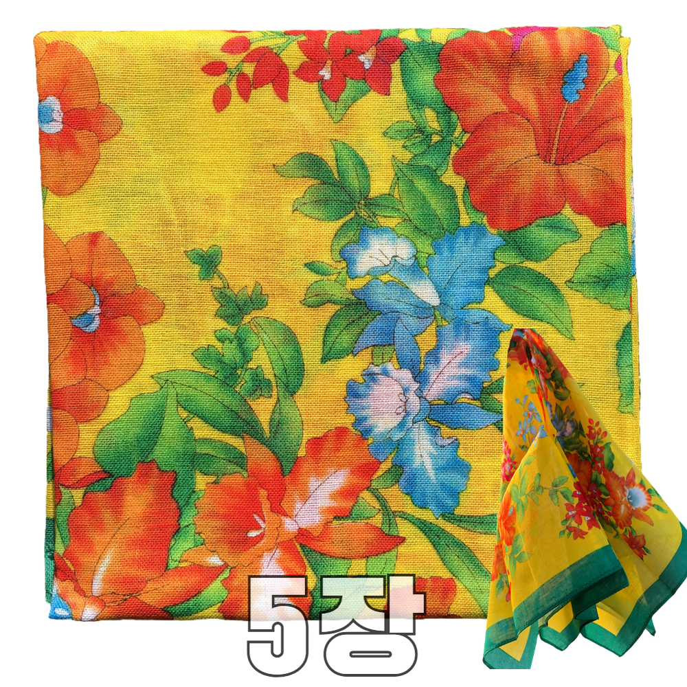 온리 아사면 플라워 꽃무늬 손수건 데일리 면손수건 예쁜 꽃 코튼 여성 쁘띠 스카프 단체 행사 답례품 선물 19,600원