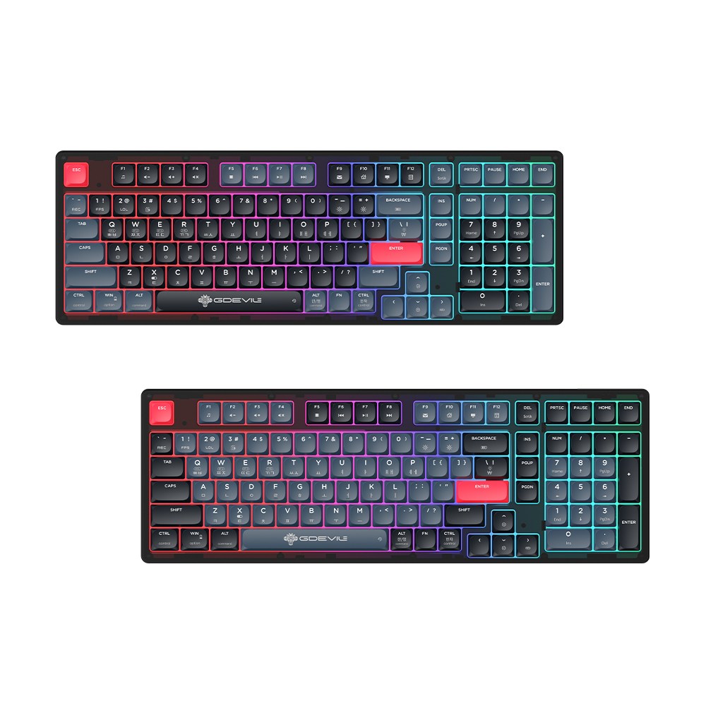 지데빌 G912L CRUISE 트리플 모드 로우-프로파일 기계식 키보드, 블랙+블루 99,000원