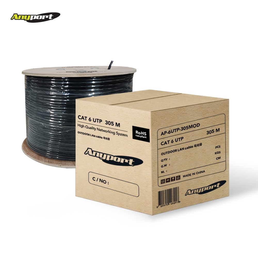 애니포트 CAT 6 UTP 옥외용 랜케이블 AP-6UTP-305MOD 66,000원