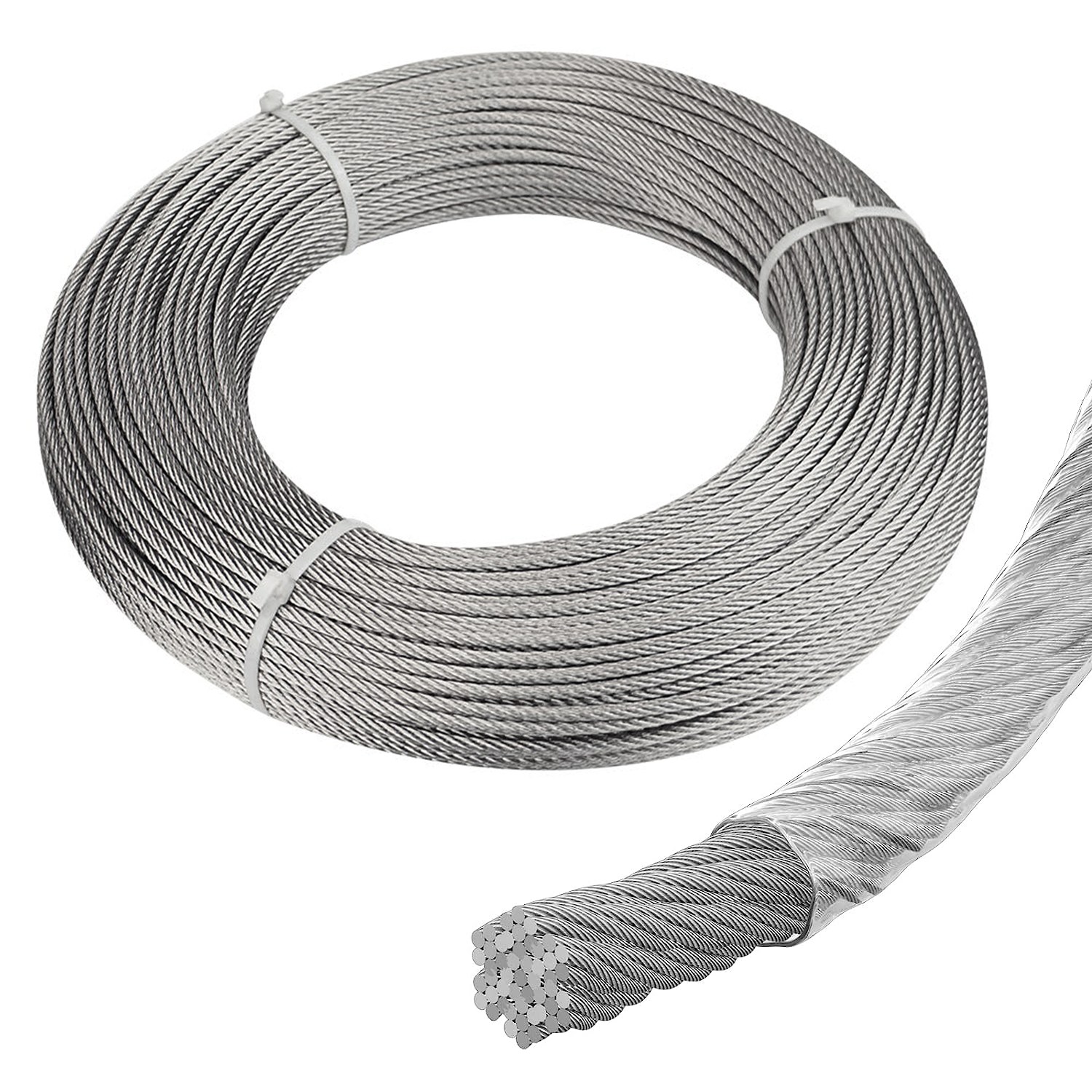 리우툴 PVC 투명 코팅 와이어로프 10M 단위 절단(수량만큼 연결) 2mm~5mm 방수 빨래줄 농업 지지대 유인줄 캠핑용 투명코팅 와야 6,850원