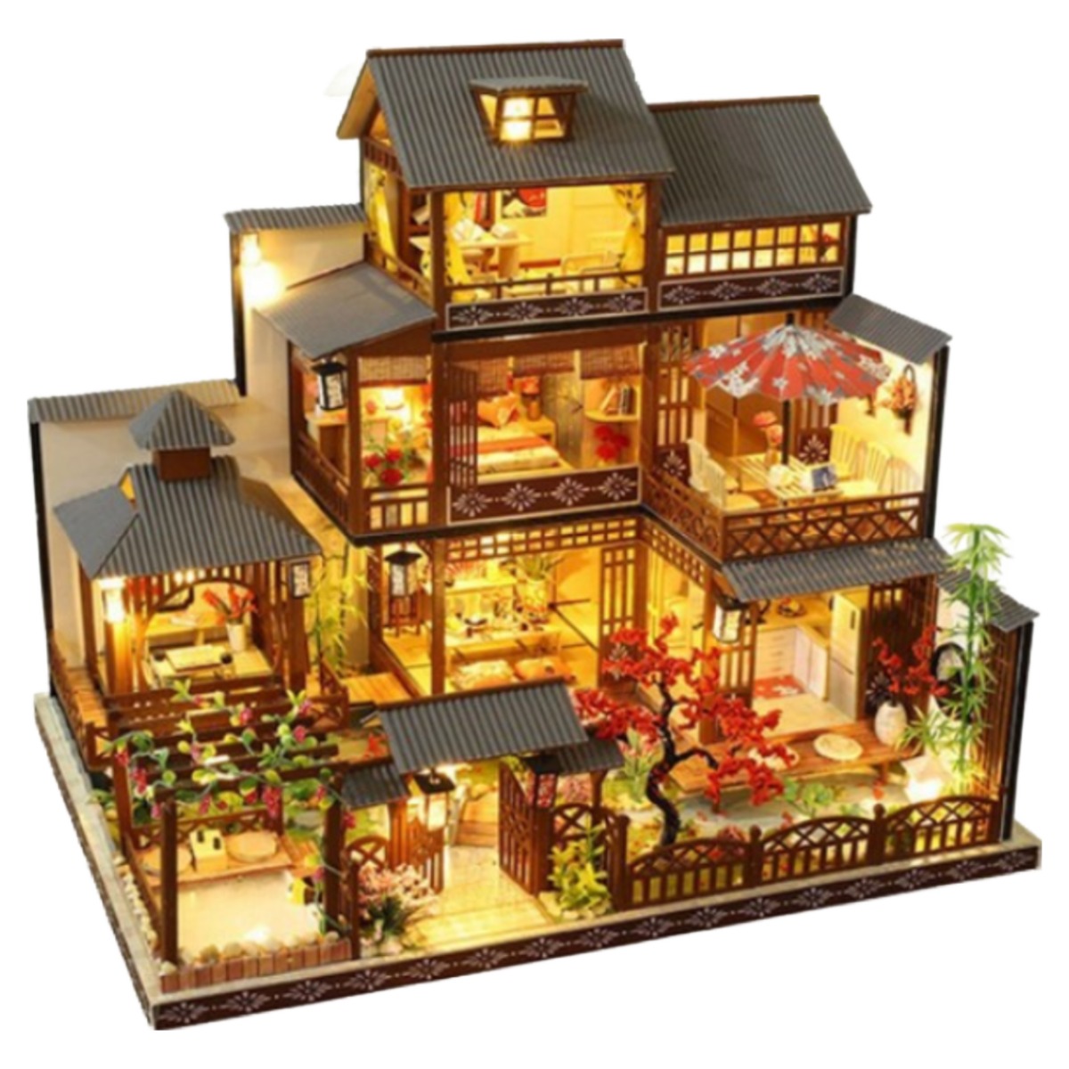 [5시건 당일출고] FOOI 초대형 DIY 미니어처 일본 전통 하우스 끝판왕 최고난이도 프리미엄 LED 무드등 인테리어, 1개, 단일색상 99,900원