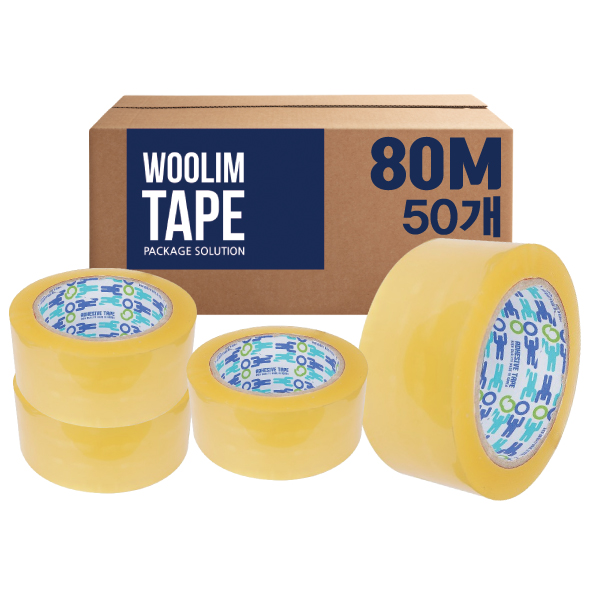 우림 OPP 투명 박스테이프 경포장 80M 50개 45,500원