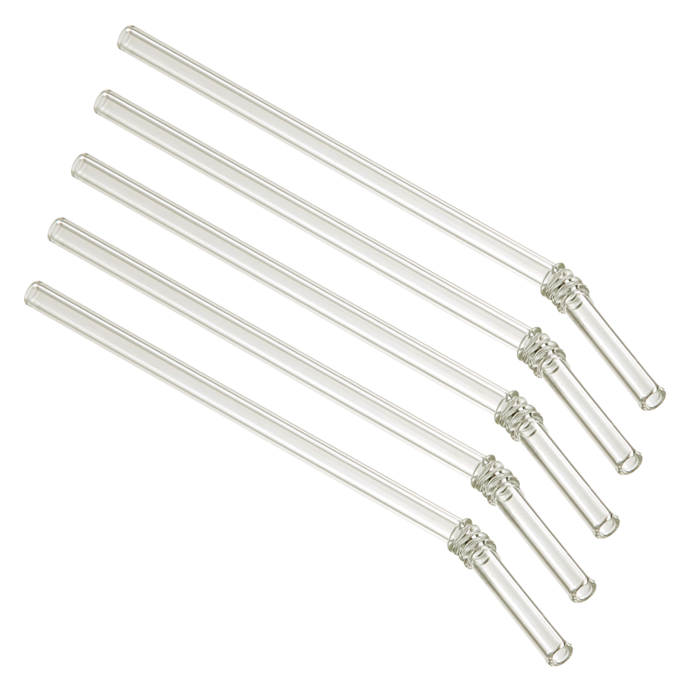 누홈 내열유리 주름모양 커브 빨대 투명 두께 8mm x 길이 20cm, 5개, 1개입 7,400원