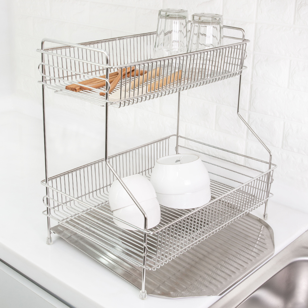 스토피아 스텐304 두뼘 식기건조대 + 쟁반 세트 99,380원