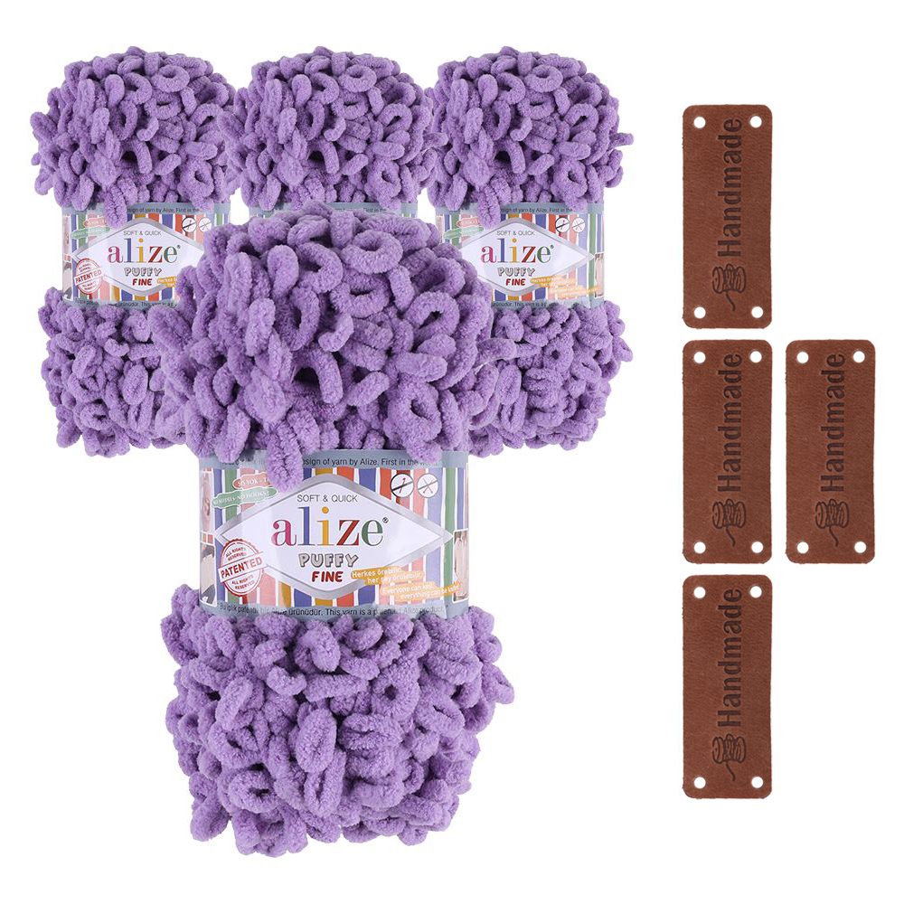 alize 핑거니팅 퍼피파인 뜨개실 4p + 와이드 라벨 4p 21,200원