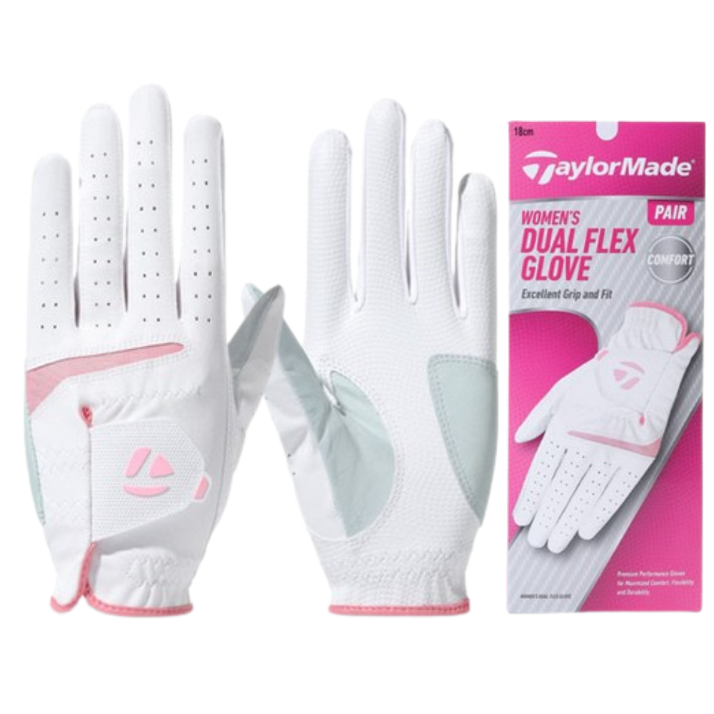 [오른손+왼손] 테일러메이드 듀얼플렉스 여성 양손 골프장갑, M13880 화이트 양손, 1세트 42,700원