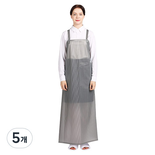 웰프런 우레탄 방수앞치마 스트라이프 대, 반투명 블랙, 5개 37,500원