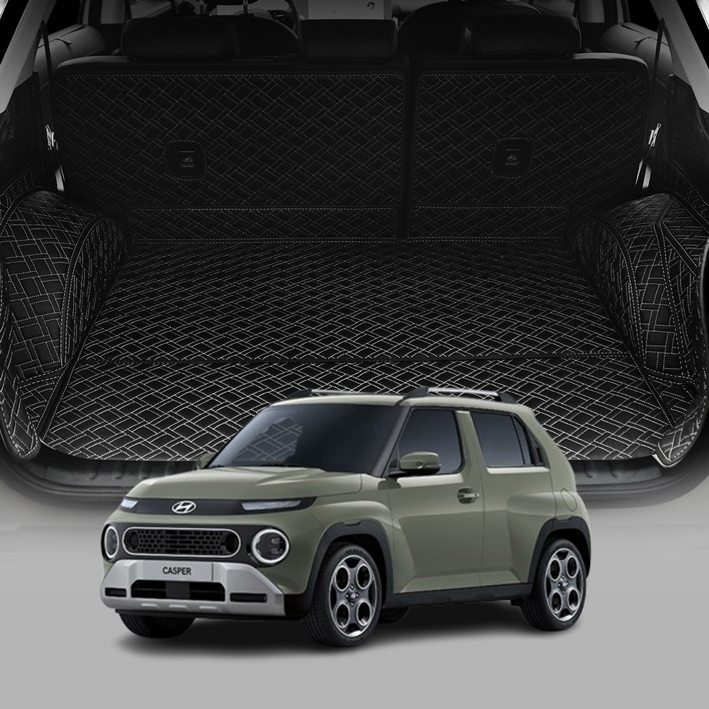 (증정 이벤트)디테일링 우븐블럭 트렁크매트 현대 캐스퍼, 블랙 x 그레이, 단일상품 139,000원