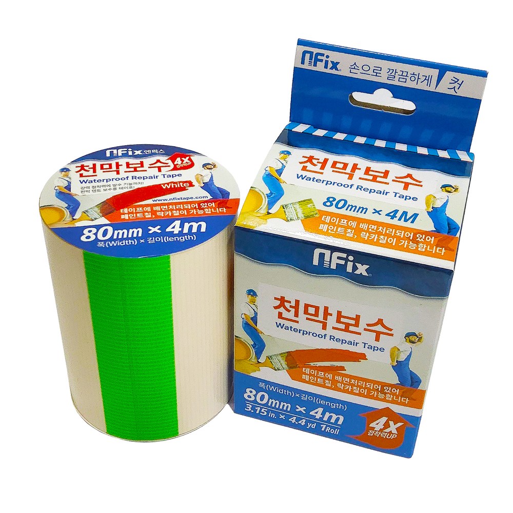 엔픽스 천막보수 테이프 80mmx4M 텐트 갑바 타포린 타프 호로 어닝 보수용, 1개, 현재가 11,000원