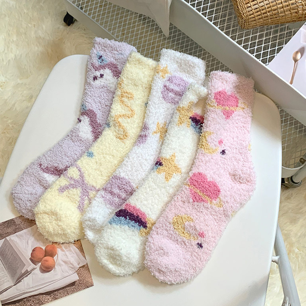 워더미 여성용 따뜻 보송 무압박 임산부 홈 수면 양말 5켤레 세트 M1080 9,900원