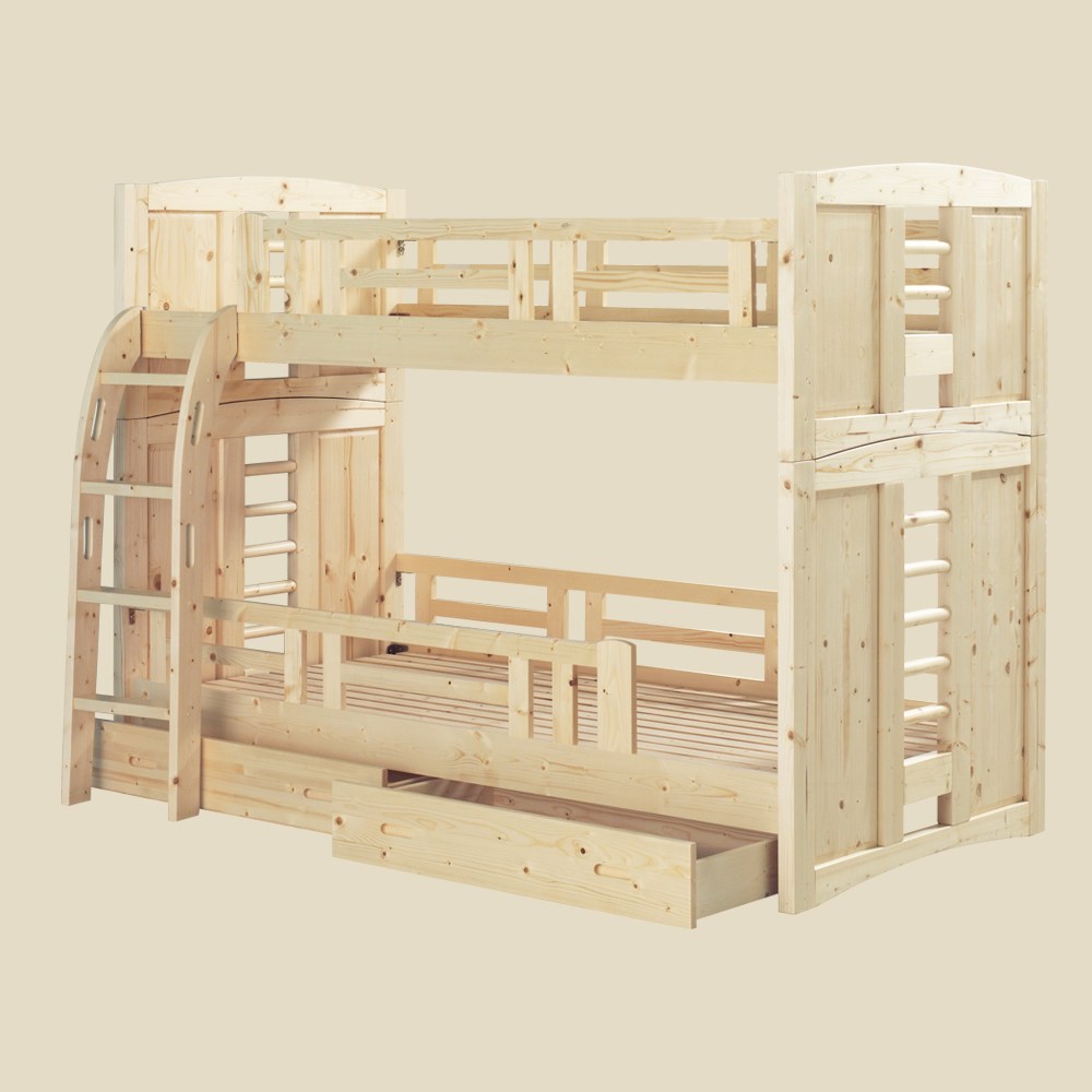 파로마 코니 원목 분리형 이층침대 하부서랍+사이드책장 포함_매트리스 별도 849,000원