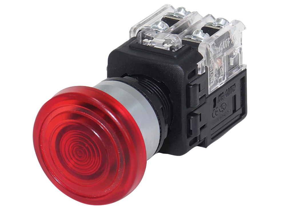 케이지오토 조광형 비상 정지용 누름버튼스위치 KGEX-H4BV21R 22파이 적색 고급형 61,100원