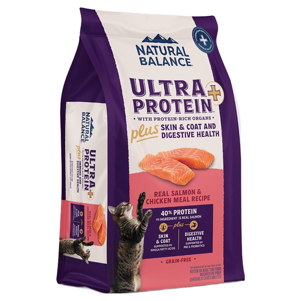 내추럴발란스 전연령 울트라 프로틴+ 스킨 앤 코트 앤 다이제스티브 캣 레시피 건식사료, 닭+연어, 2.26kg, 1개 47,020원