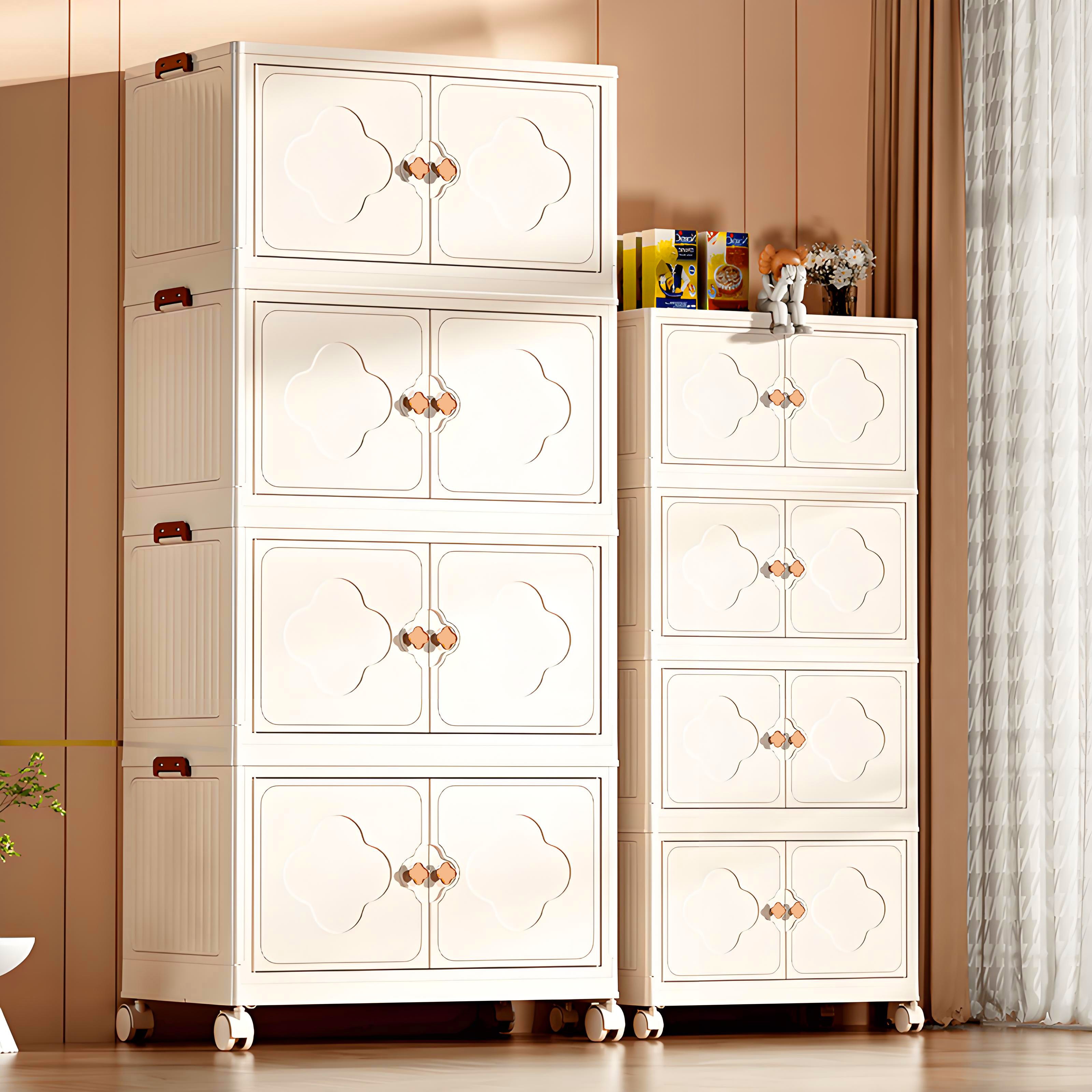 FOWOD 이동식 폴딩 수납 정리함 대용량 리빙박스 가정용 다용도 정리함 이동식 접이식 수납장 84,900원