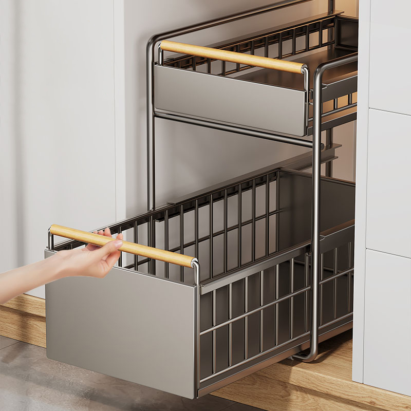 cocosily 주방 슬라이딩 수납함 2단 철제 선반 정리대 양념통 정리함 다용도 틈새 수납장 39,800원