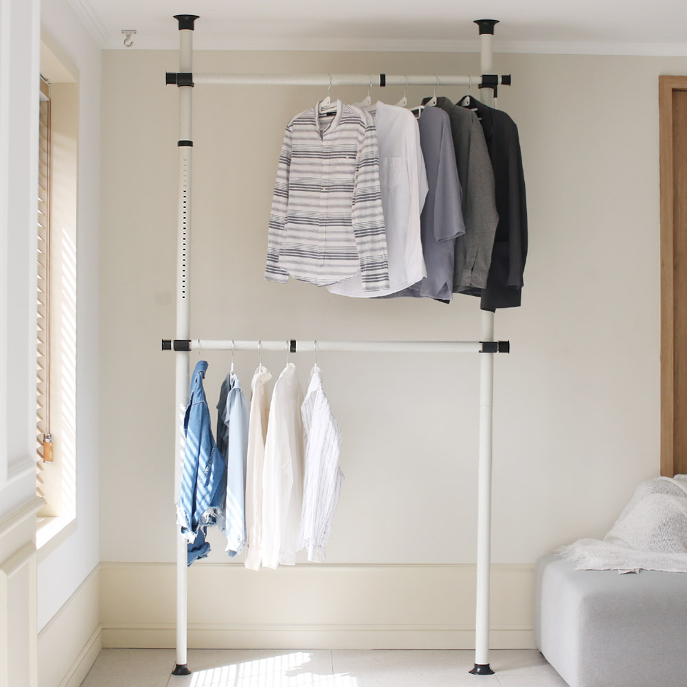 코멧 홈 튼튼한 고정식 2단 옷걸이 행거 38파이 26,000원