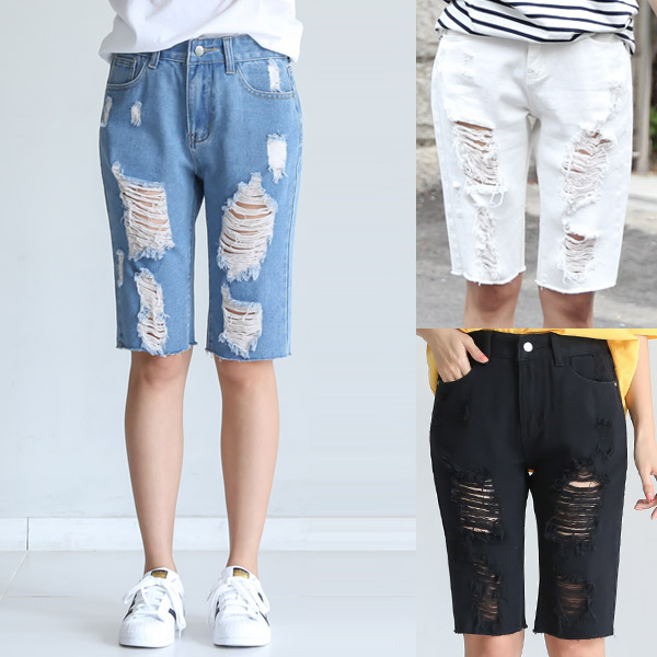 토마토팩토리 디스트로이드 5부 반바지 여성반바지 여성청반바지 여자 청반바지 해짐 찢청 구제 청바지 19,800원