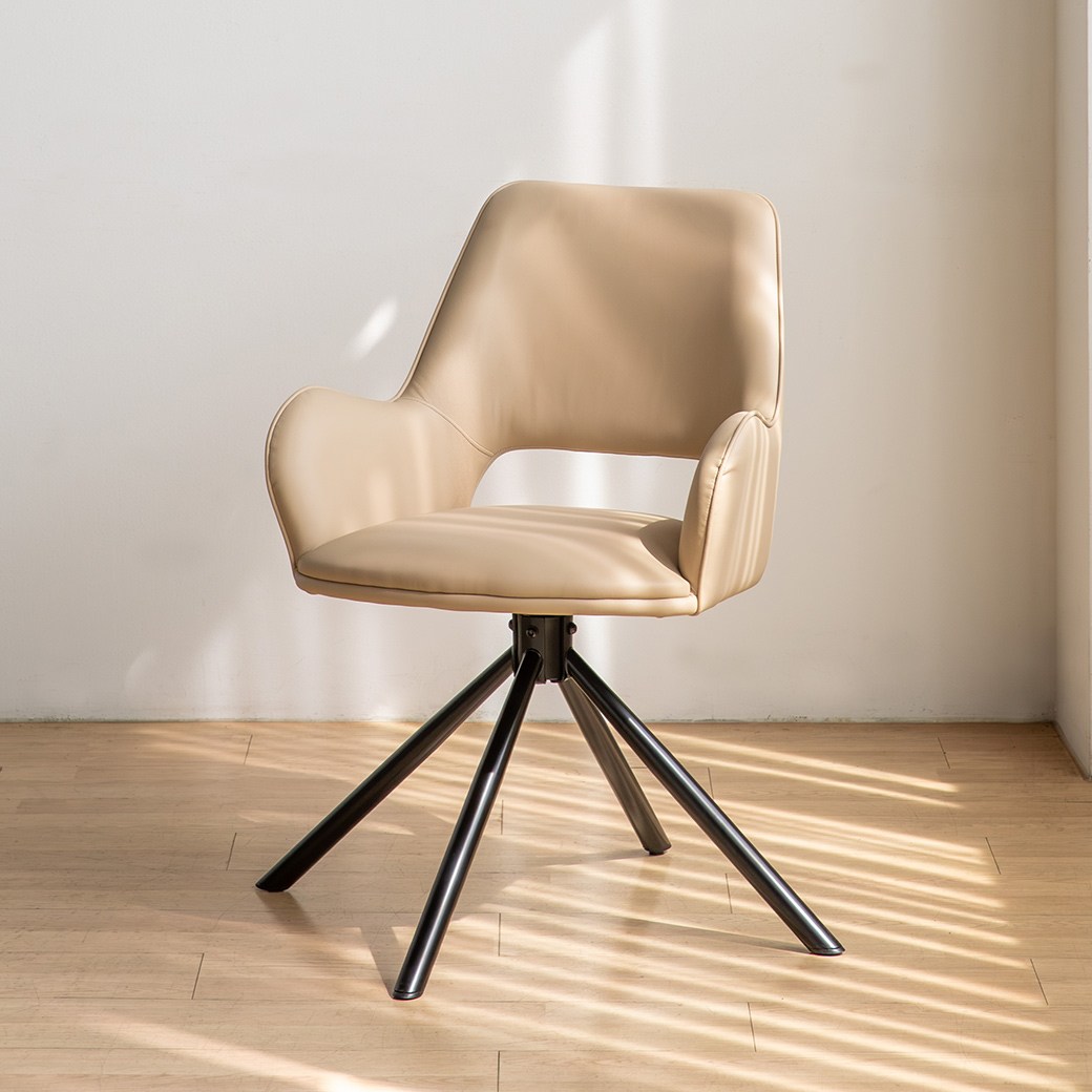 체리브 돌체 360도 회전 의자 가죽 카페 서재 의자, 다크베이지, 1개 101,000원