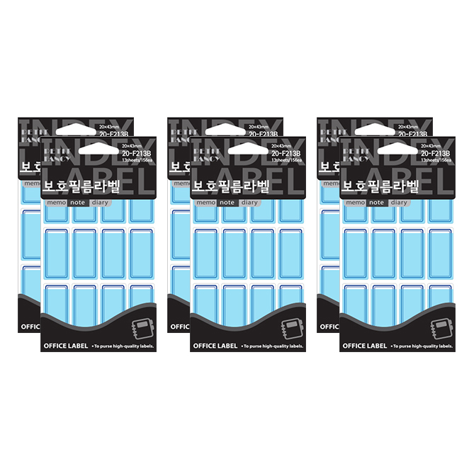 쁘띠팬시 보호필름라벨 견출지 20 x 43 mm 20-F213B 13p 14,720원