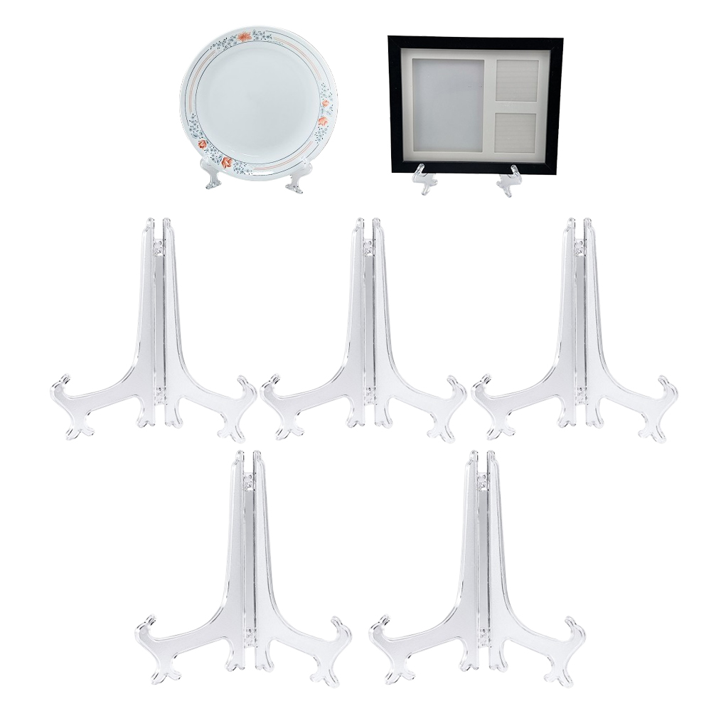 4+1 이지유 고급 스탠드 플라스틱 액자 받침대 사진 접시 상장 거치대 미니, 5개, 투명 8,500원