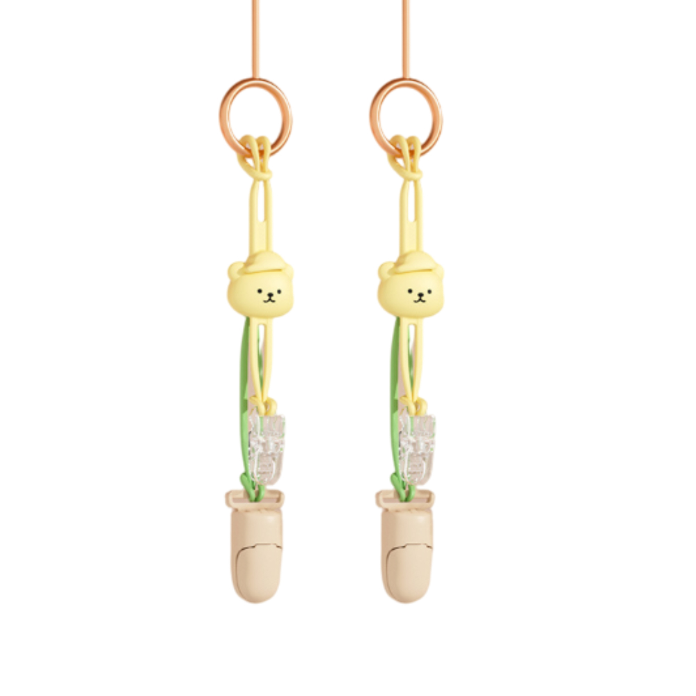 아워웍스 곰돌이 실리콘 스트랩+클립, 옐로우, 2개 4,780원