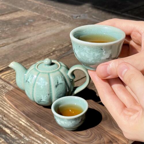 전통 수제작 온코브 이천 도자명장 호박 다기세트 찻잔 포함, 1개 219,000원