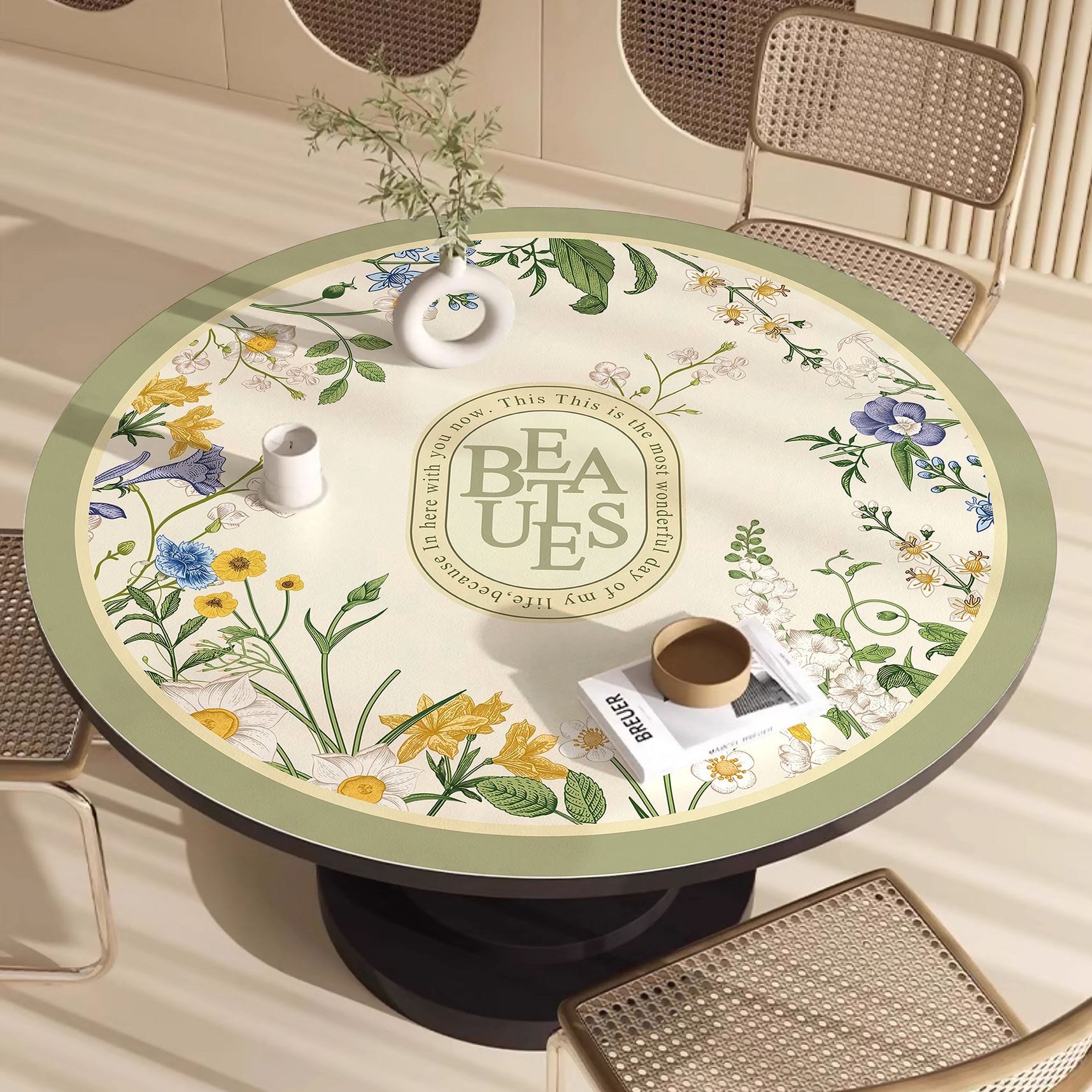 고급 원형 실리콘 테이블매트 방수 방오 미끄럼방지 식탁 깔개 대형 매트 가죽 테이블보 식탁매트 식탁보 테이블 19,900원