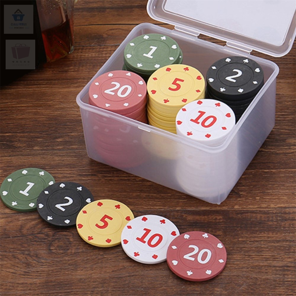 아띠디자인 숫자 포커칩 100개 게임용칩미니 4,800원