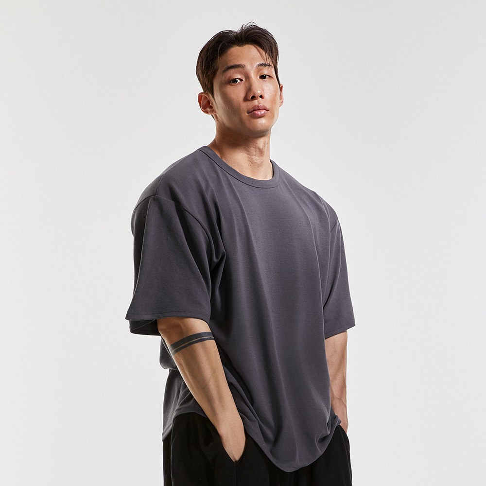 알브이디 소프트터치 헤비웨이트 오버핏 반팔티 (먹색) 38,000원