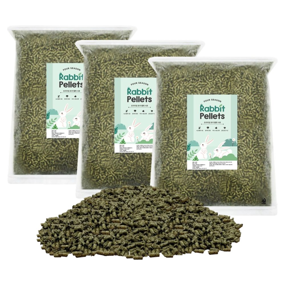 포시즌 프리미엄 토끼 펠렛 사료, 6개, 2kg 44,570원