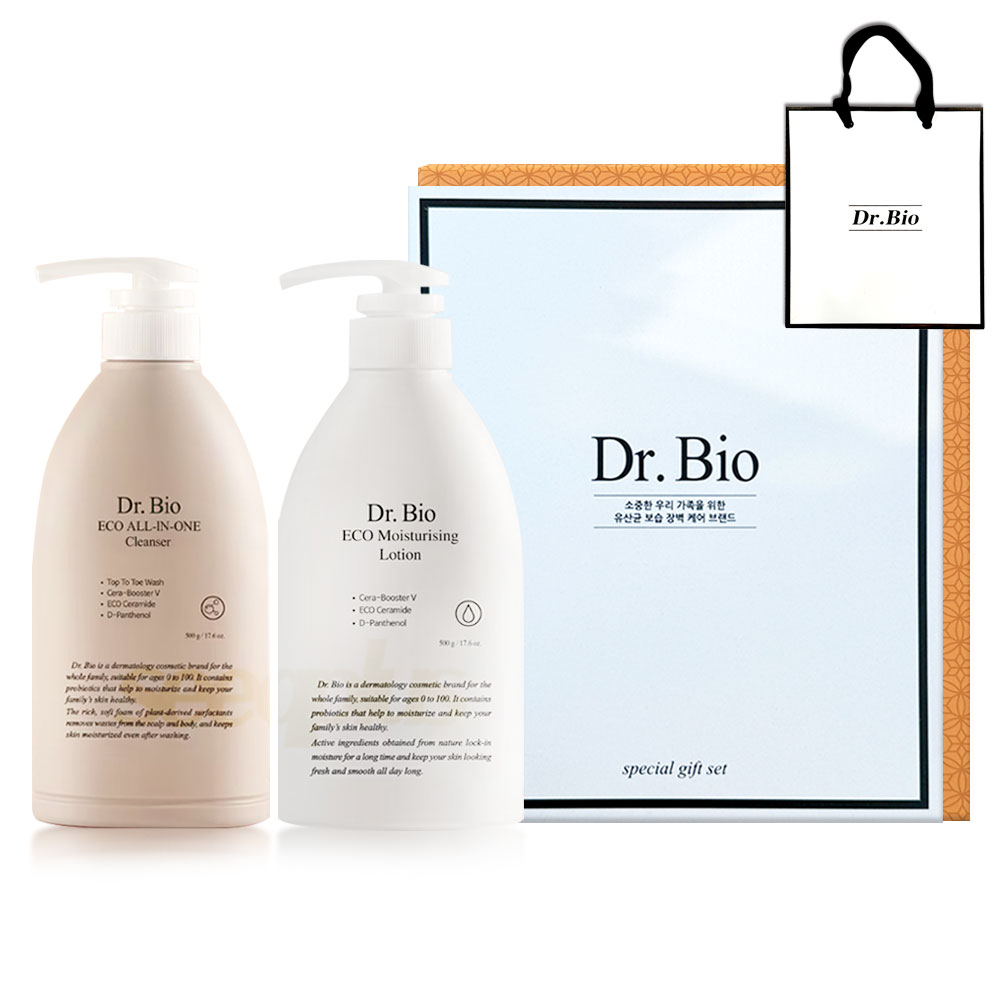 닥터바이오 에코 모이스춰라이징 로션 500g + 올인원 클렌저 500g 선물세트(선물포장/쇼핑백 포함) 37,290원