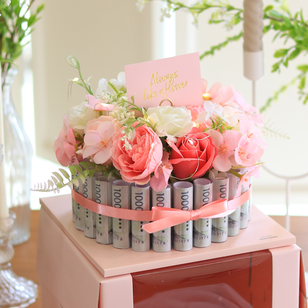 센트바스켓 조화 퓨어가든 플라워 용돈케이크 머니캡타입, 핑크, 1개 32,220원