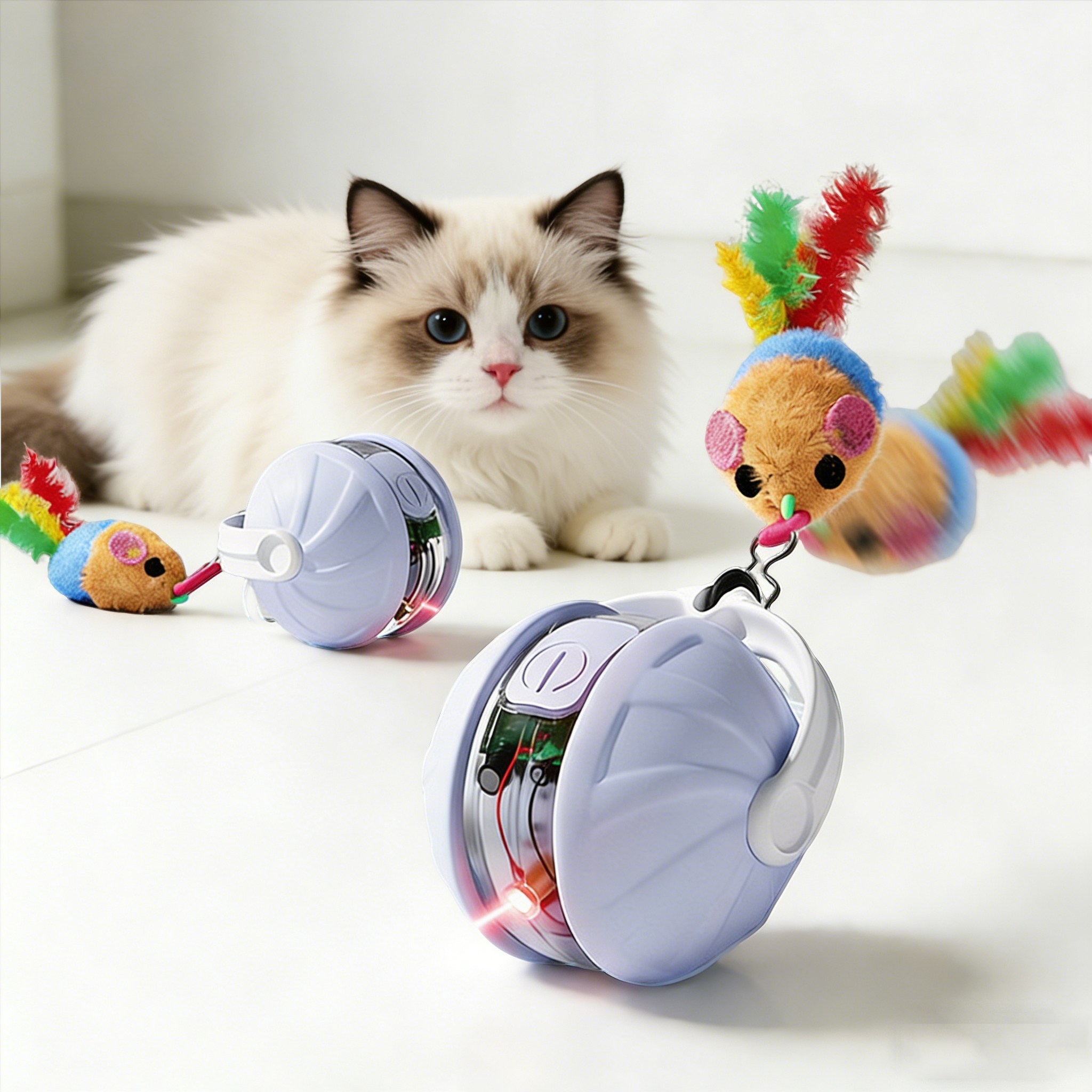고양이 자동장난감 움직이는 공 빛점놀이 저소음 꼬리잡기 스마트 볼 15,800원