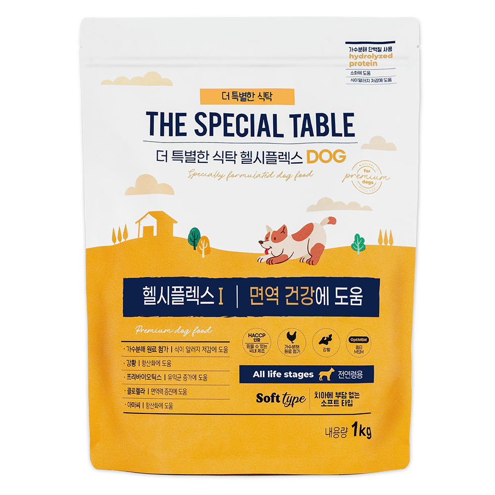 푸디 더특별한식탁 전연령 강아지 기능성 소프트 사료 헬시플렉스, 1개, 1kg, 면역/항산화 7,900원