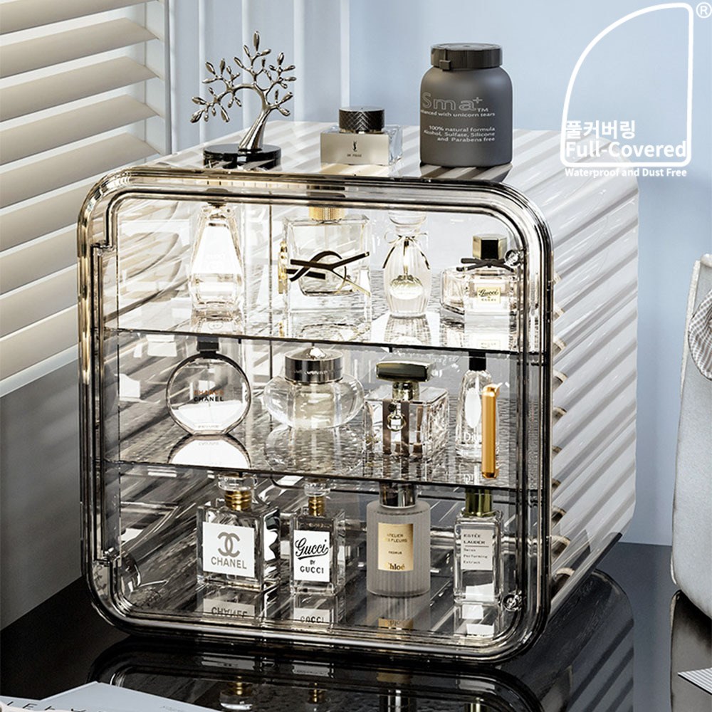 풀커버링 높이조절 화장품정리함 특대형 정리대 향수 네일 립스틱 수납함 투명아크릴 보관함 정리함 19,500원