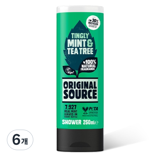 오리지널소스 샤워젤 민트 티트리, 6개, 250ml, 현재가 63,000원